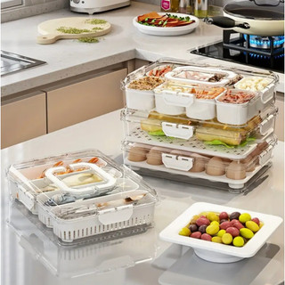 MultiBox Snow 4 Fresh Keeping Box Double-layer Multiple Function Storage Drain Basket Box