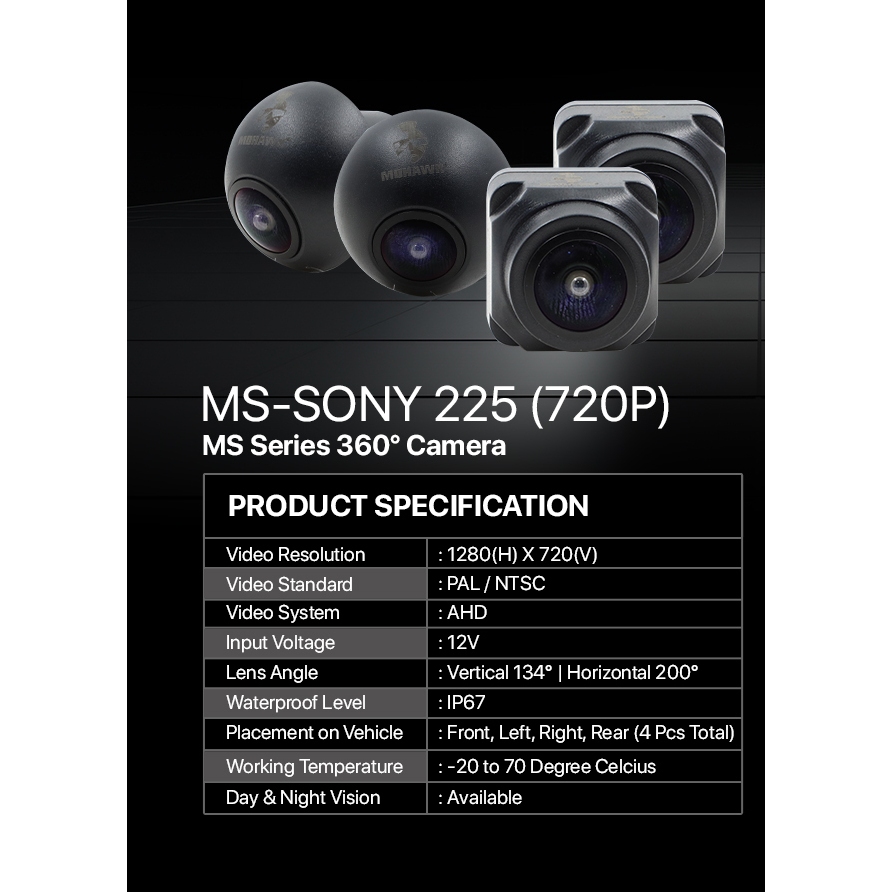 MOHAWK MS-SONY 225(720P) กล้อง MS SERIES 360