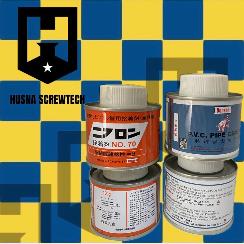 DONSON PREMIUM PIPE PVC GLUE NO.70 100g/PVC PIPE GLUE DONSON 100% JAPAN FORMULA 100g
