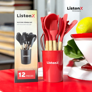 12-Piece Cooking Utensil Set – Stylish, Heat-Resistant Silicone with Wooden Handles