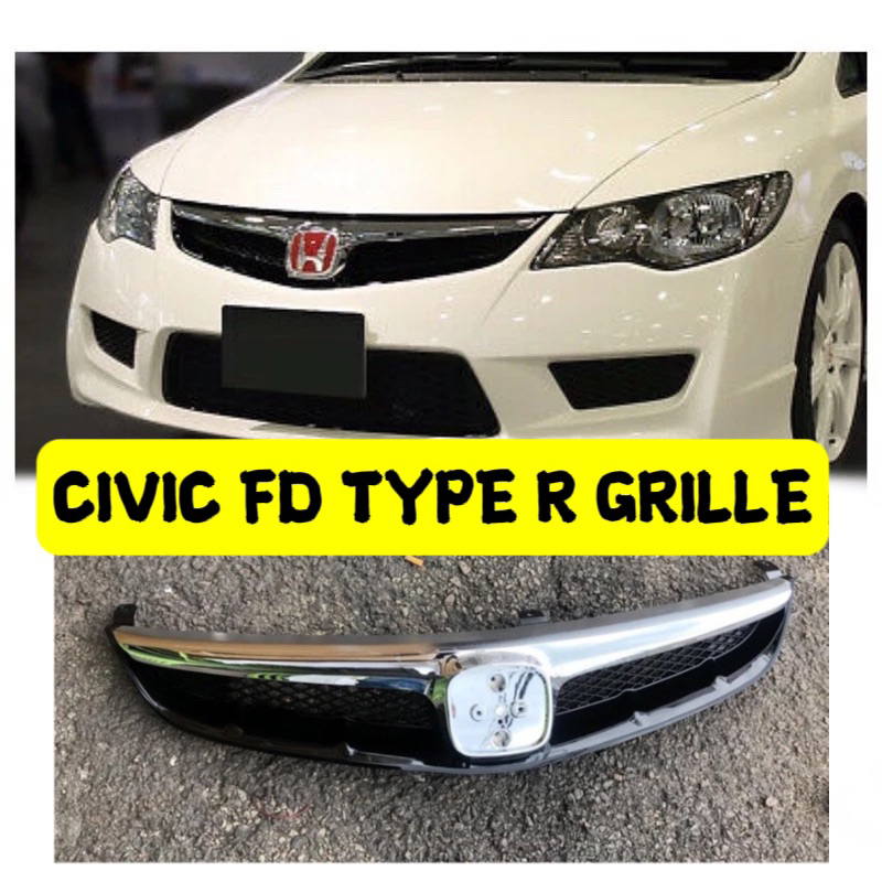 CIVIC FD GRILLE TYPE R + CHROME