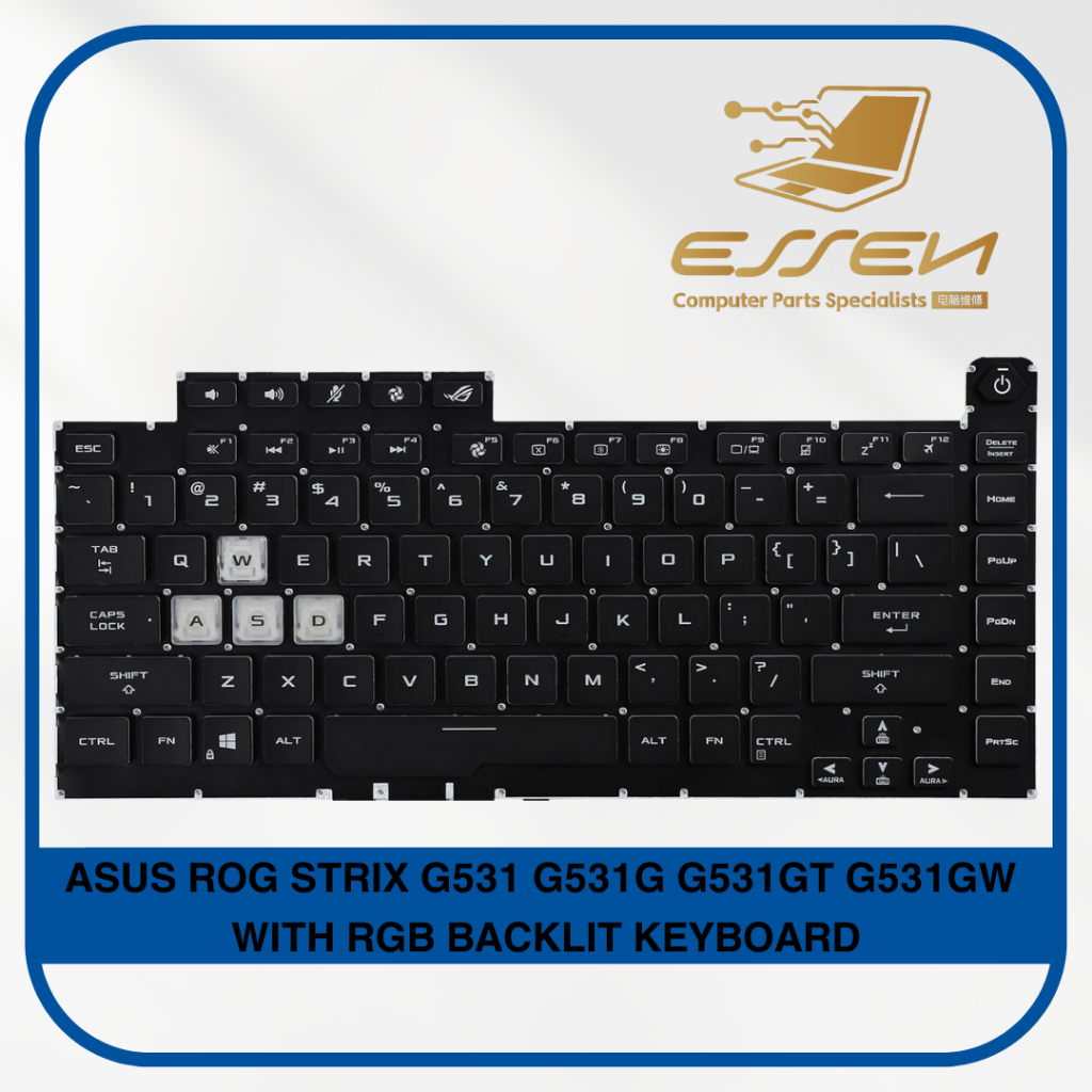 แป้นพิมพ์ทดแทนสําหรับ ASUS ROG STRIX G531 G531G G531GT G531GW พร้อม RGB BACKLIT คีย์บอร์ด