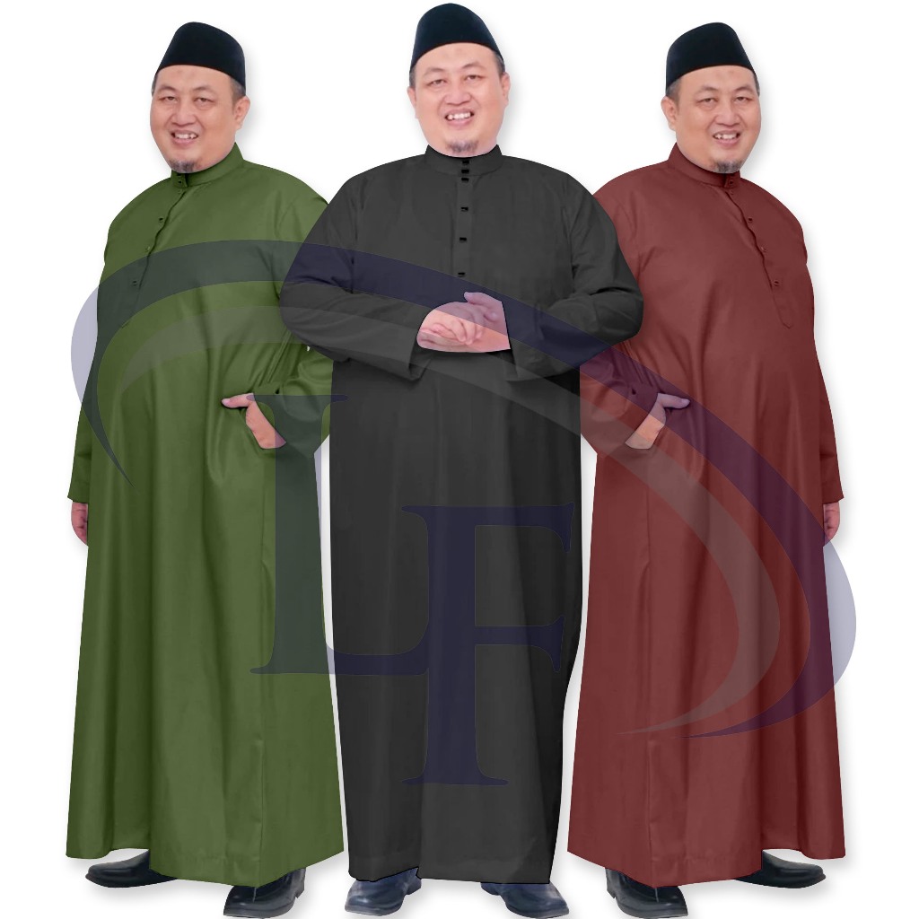 Jubah Lelaki PLUS ขนาด Jubah ผู้ใหญ่ขนาดใหญ่ Jubah แขนยาวยืนปก / 4XL ถึง 7XL
