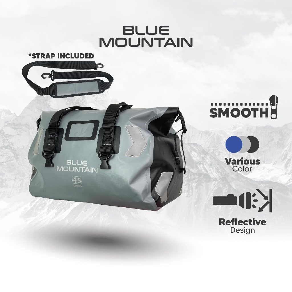 Blue Mountain DeepDive 45L Duffel Dry Bag Offshore Splashproof Travel Backpack สายสะพายไหล่ปรับได้