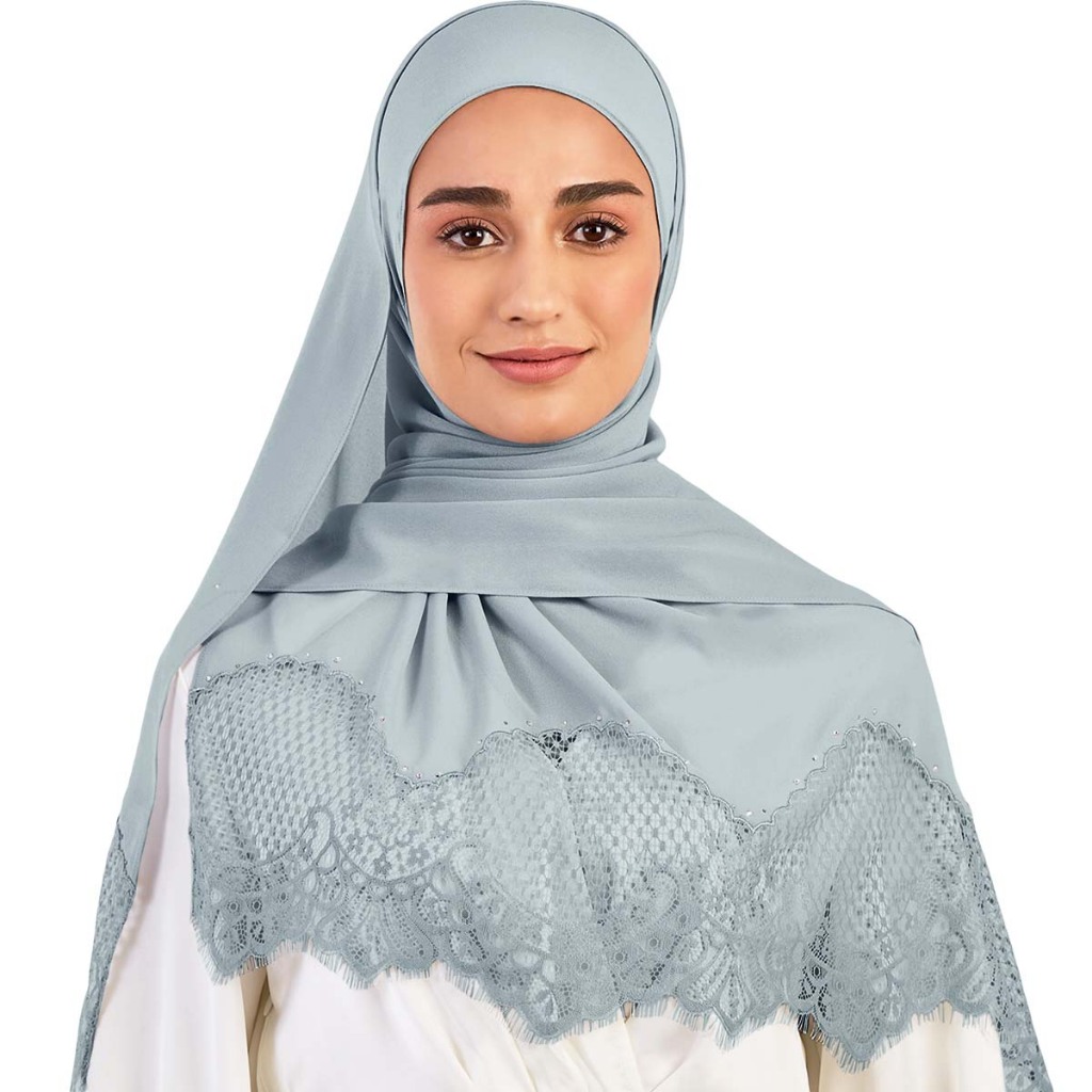 Naelofar Janna ผ้าคลุมไหล่คริสตัลลูกไม้