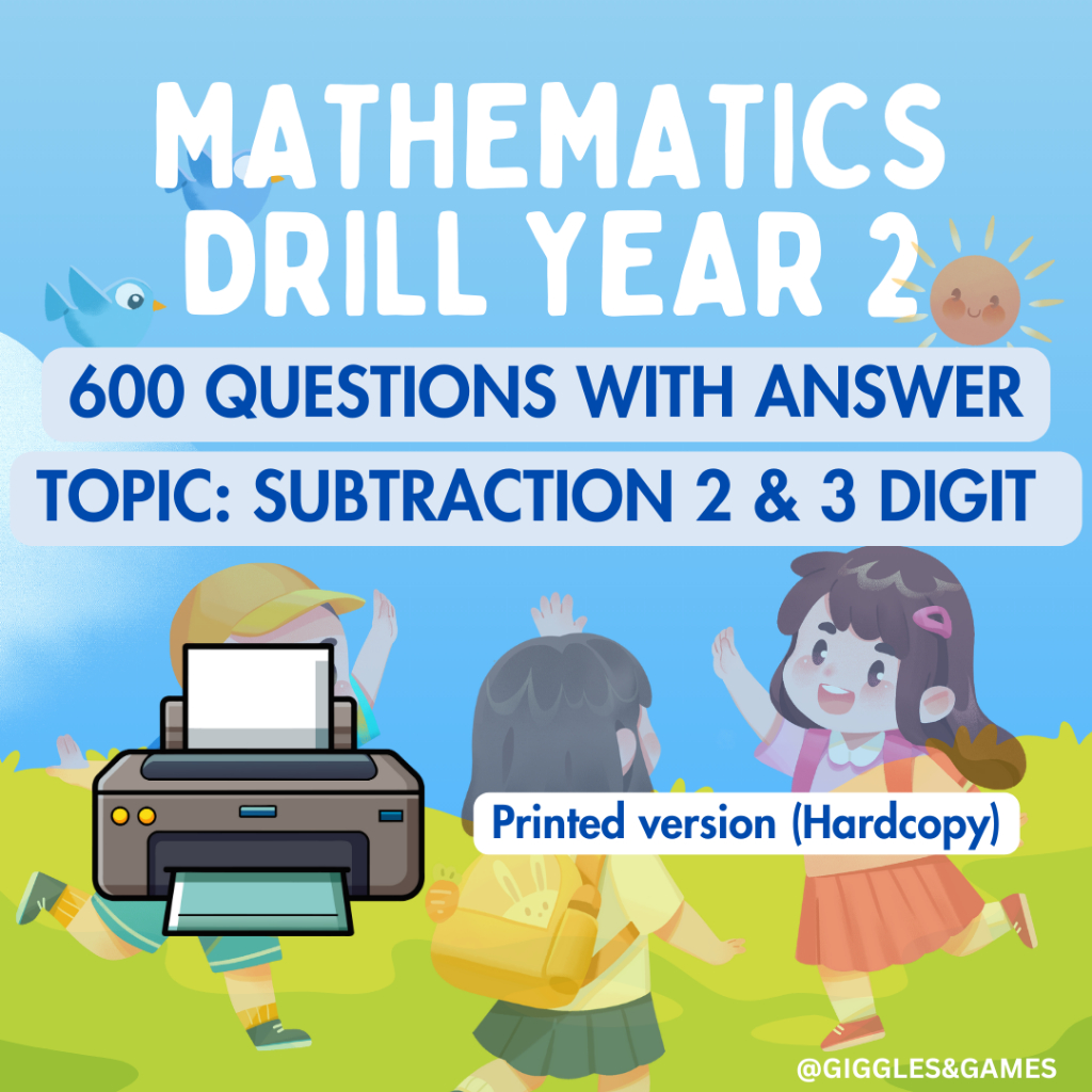 HP4 - Hardcoopy ปี 2 เชิงลบประถมศึกษา Tahun 2 Tolak Latih Tubi Latihan Matematik คณิตศาสตร์เจาะแผ่นท