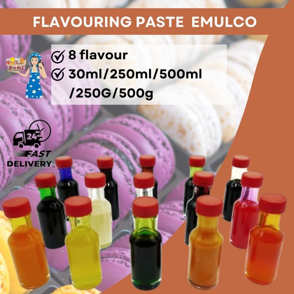 FLAVOURING PASTE EMULCO(BLUEBERRY/BANANA/RED BEAN/COFFEE/DURIAN/GREENTEA/LEMON) - 30ML
