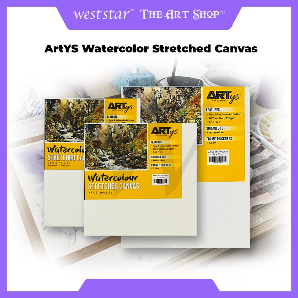 [WETAS] ARTYS Watercolor Canvas Stretched Canvas for Watercolor Painting Frame Kanvas Luis Drawing C