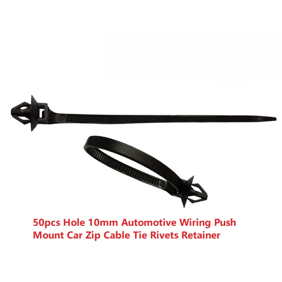 50 ชิ้น 10 มิลลิเมตรสายไฟรถยนต์ Push Mount รถ Zip Cable Tie Rivets Retainer