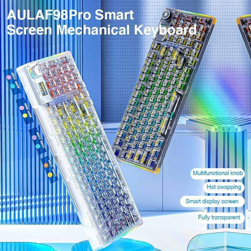 AULA F98 99KEY / F98 PRO 95KEY MECHANICAL WIRELESS GAMING KEYBOARD 3IN1,HOT-SWAPPBLE SWITCHES,RGB EF