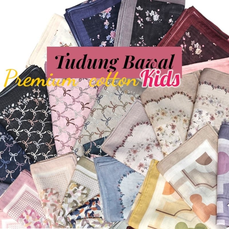 Bawal CHILDRENS TUDUNG BAWAL 38 / PREMIUM VOILE COTTON BUDAK BAWAL TUDUNG / PATTERNED BAWAL / KIDS B