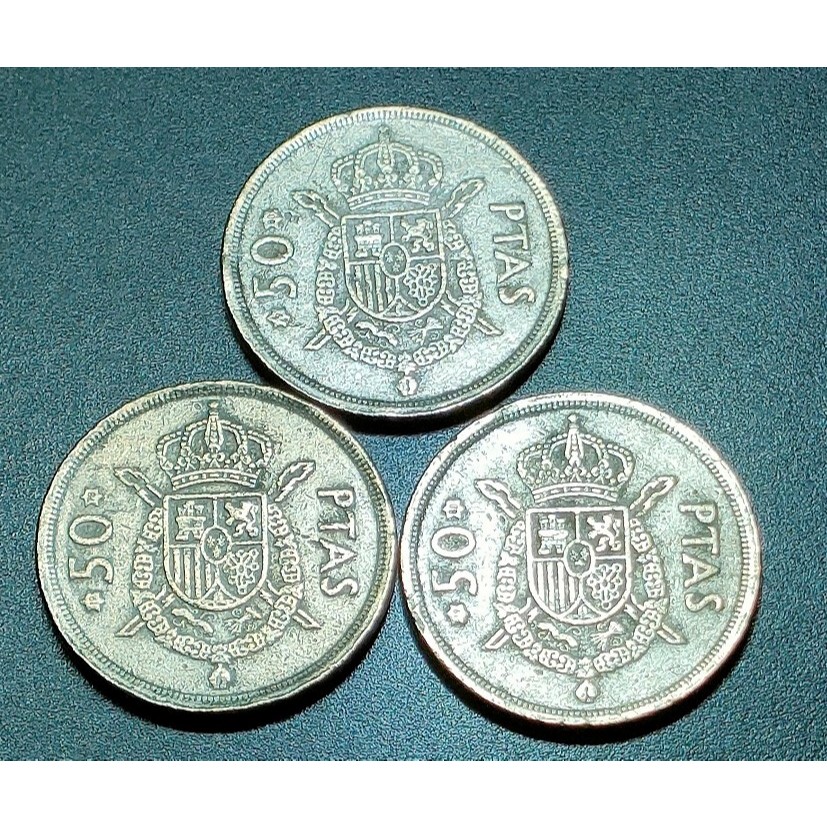 สเปน Juan Carlos I, 50 Pesetas 1975 ( x3)