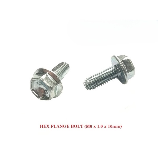 10 ชิ้น HEX FLANGE BOLT (M6 x 1.0 x 16 มม.)