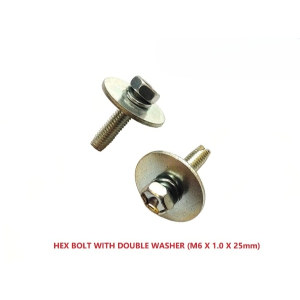 BOLT HEX WITH DOUBLE WASHER (M6 x 1.0 x 25mm)