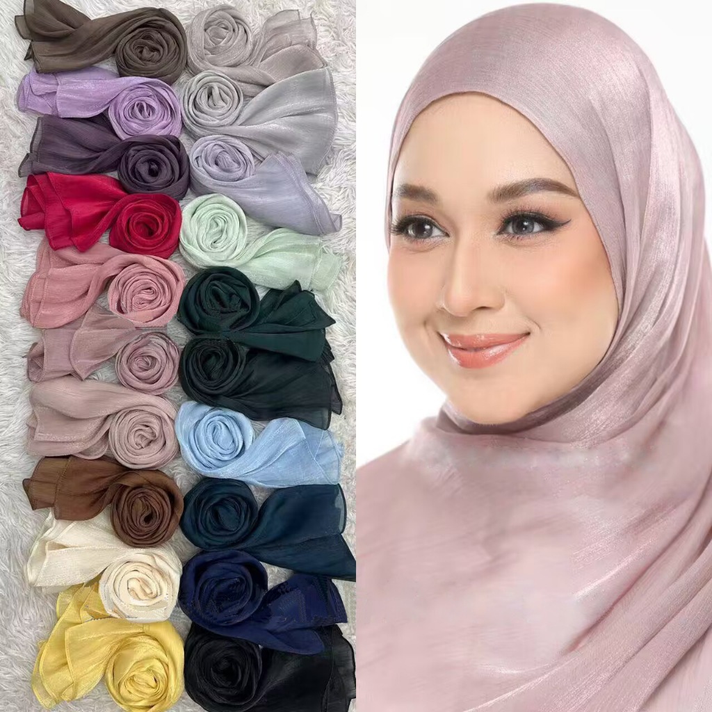 SHIMMER SILK SHAWL 180x70, PREMIUM QUALITY SHINY SILK, คุณภาพสูง SHINY SHAWL, ผ้าโพกศีรษะสําหรับผู้ห