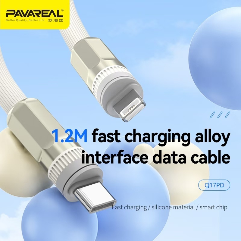 PAVAREAL Q17PD 30W PD USB Data Cable / PD30W Super Fast Charging / Zinc Alloy Resilient Non-Fading