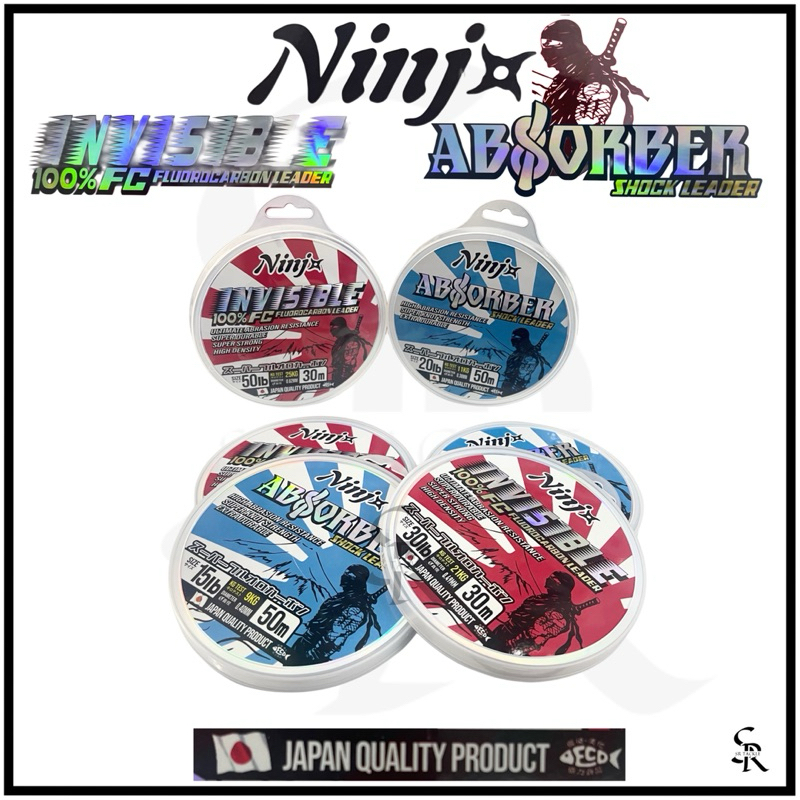 NINJA INVISIBLE 100% FLOUROCARBON LEADER & ABSORBER SHOCK LEADER
