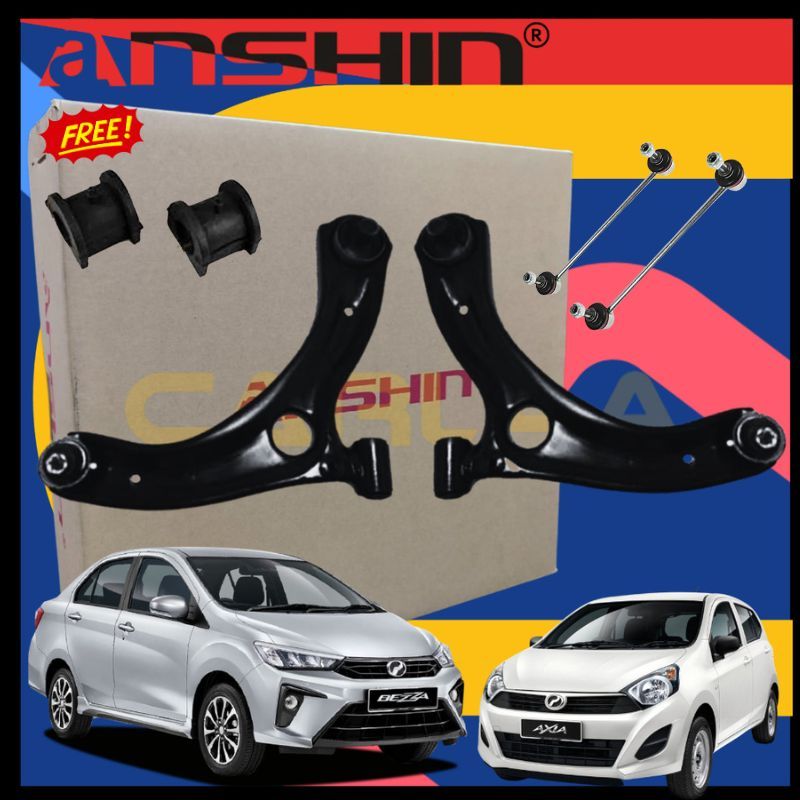 ANSHIN JAPAN QUALITYAXIA Y14-22 BEZZA 1.0 1.3PERODUA LOWER CONTROL ARM ASSY (FOC STAB BUSH) 1YW