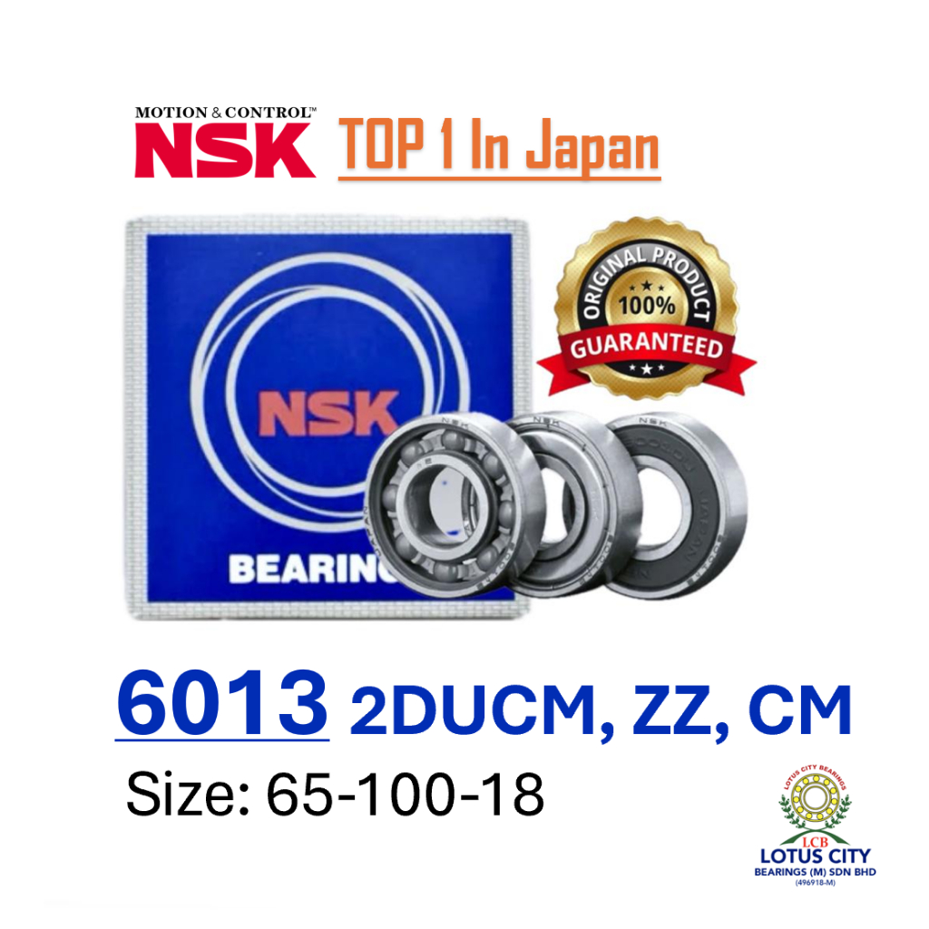 NSK Bearing 6013 ZZ 2DUCM CM (65x100x18