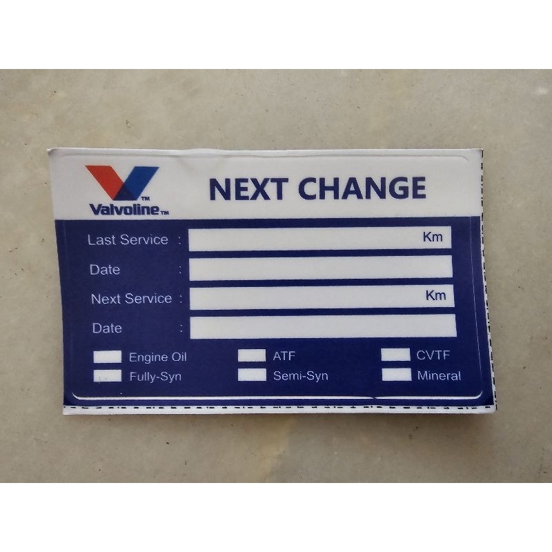 สติ๊กเกอร์ VALVOLINE MILEAGE 100 ชิ้น
