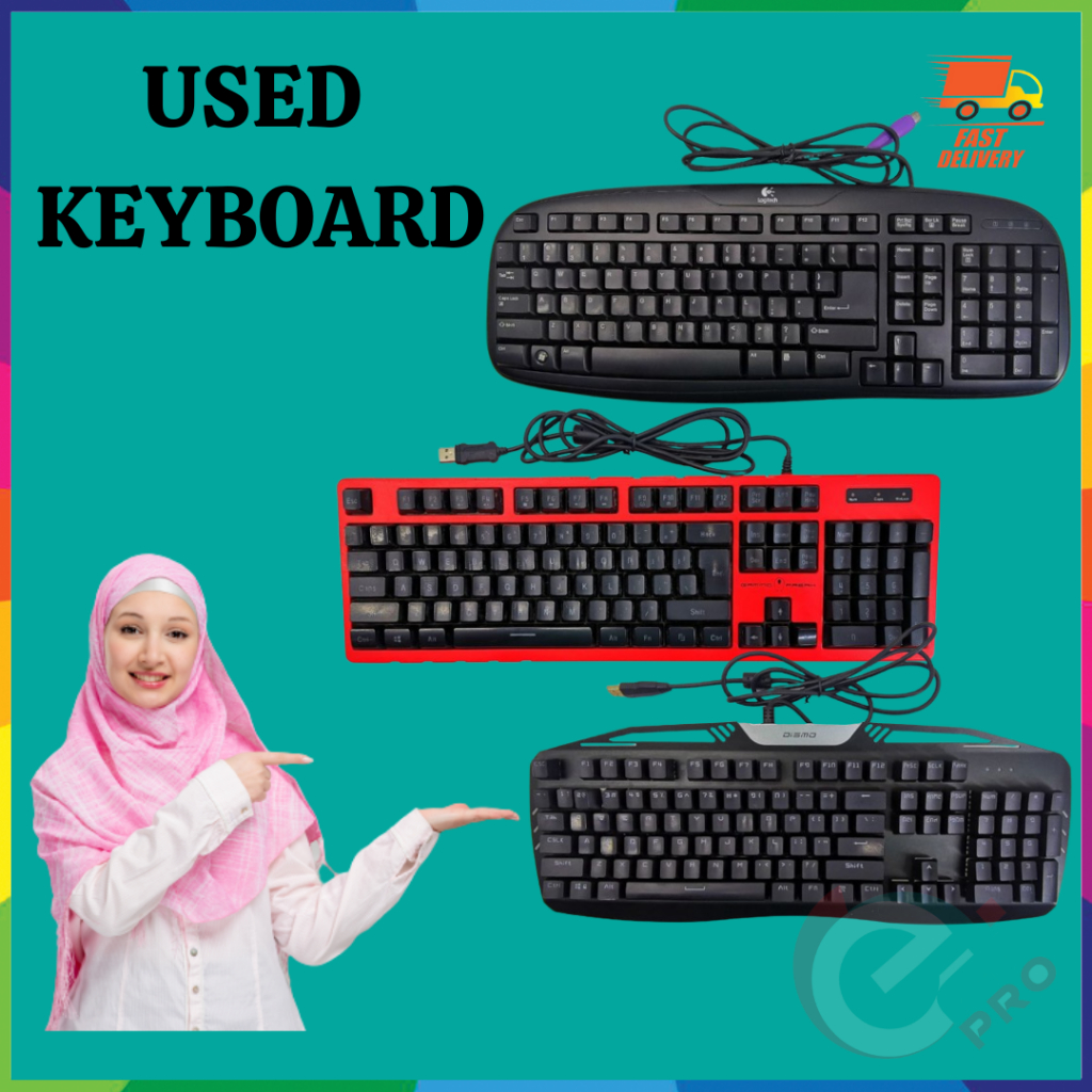 Mix Model PS/2 Wired Office Keyboard & USB Gaming Keyboard - Used @ Terpakai