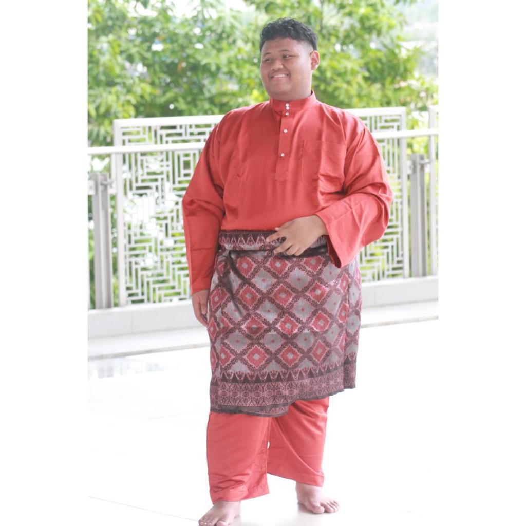 PLUS SIZE BAJU MELAYU SAIZ BESAR BRICK ORNAGE SIZE [2XL-9XL] BODY 50-78 INCHES
