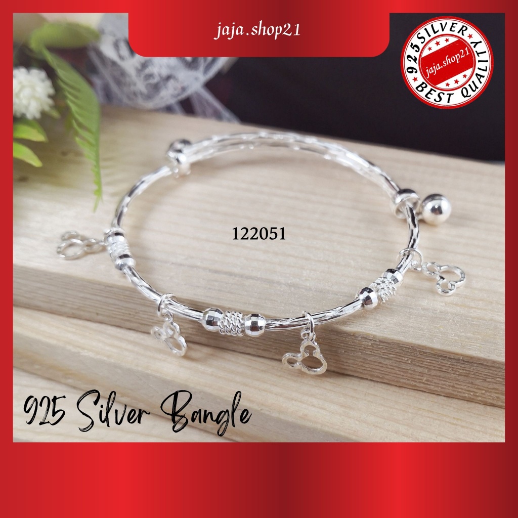 925纯银米奇手链 (สร้อยข้อมือ122051) กําไลข้อมือมิกกี้เงิน 925 สําหรับผู้หญิง Gelang Tangan Miki Perempuan 