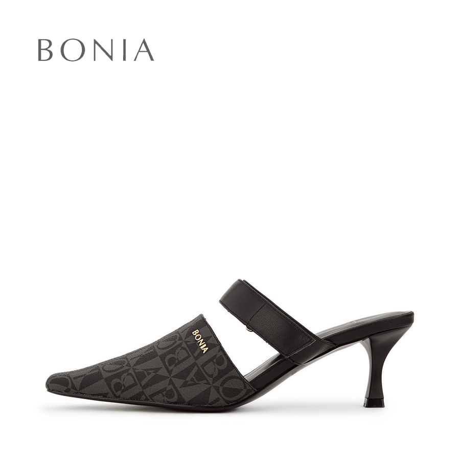 Bnia Black Marcella Monogram Mules Kasut Mules