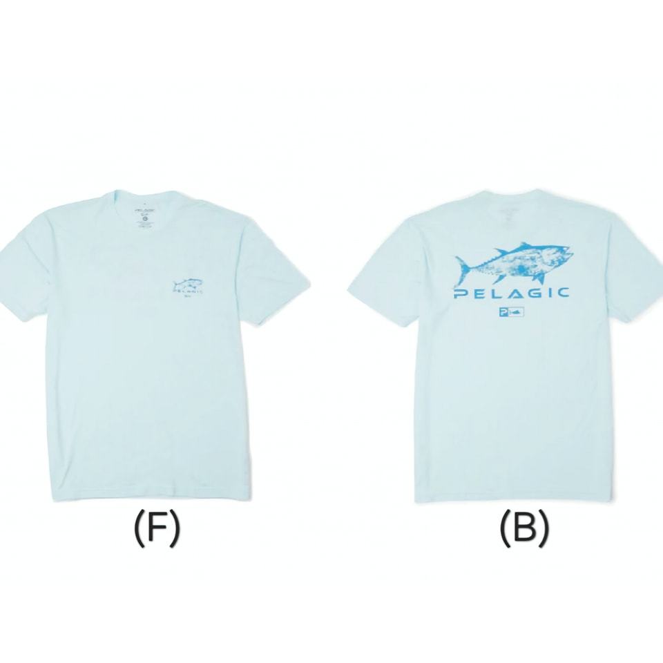 Pelagic 1172 Tee Shirt Prem Triblend Gyotaku Tuna - เสื้อยืดตกปลา