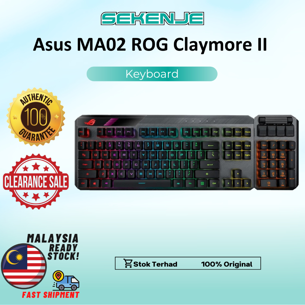 คีย์บอร์ดเกม Asus MA02 ROG Claymore II Modular (RX Blue Switch)