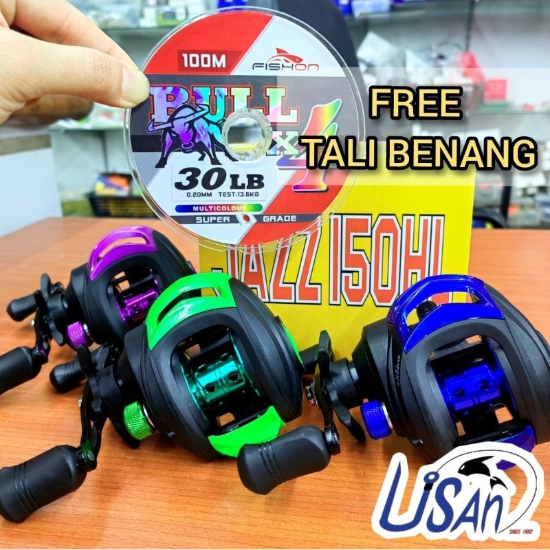 ฟรี TALI BENANG JAZZ 150HL BC REEL BAITCASTING REEL MESIN PANCING BC