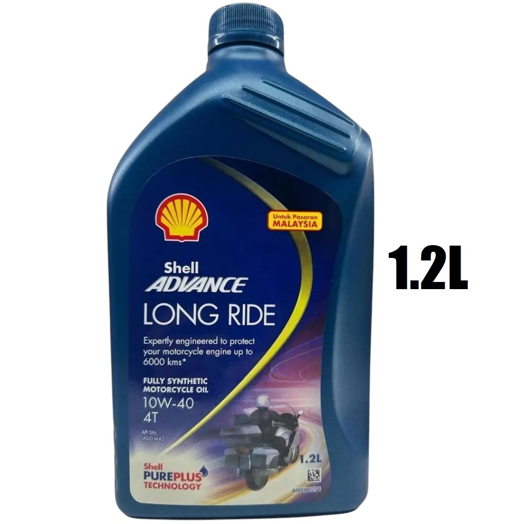 SHELL LONG RIDE 10W40 10W-40 FULLY SYTHETIC 1.2L ENGINE OIL 4T MINYAK HITAM PELINCIR RS150 RSX RS