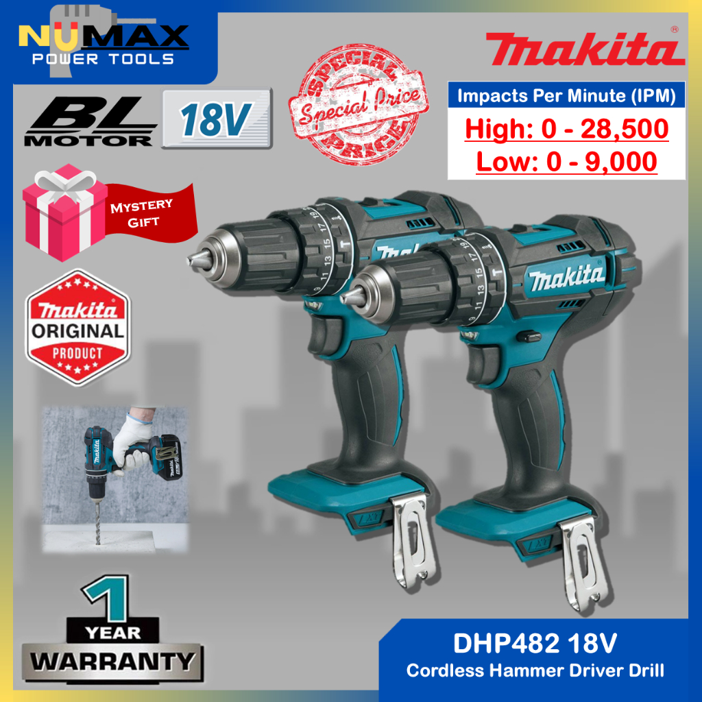Makita 18V Twin Combo DHP482RFE/ Z 18V ค้อนไร้สายไดร์เวอร์เจาะ 13 มม. (1/2") DHP482