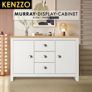 2 Door 3 Drawer Storage Display Cabinet Strong Wood Material Console Table - Murray - Kenzzo