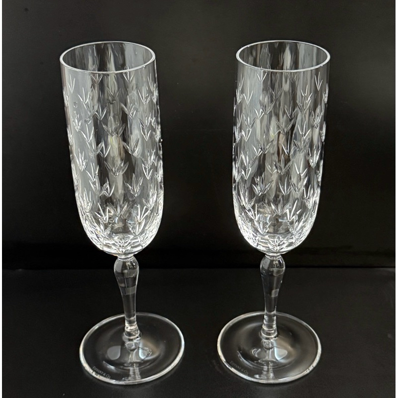 2 ชิ้น Tiffany & Co Florette Crystal แก้วแชมเปญ