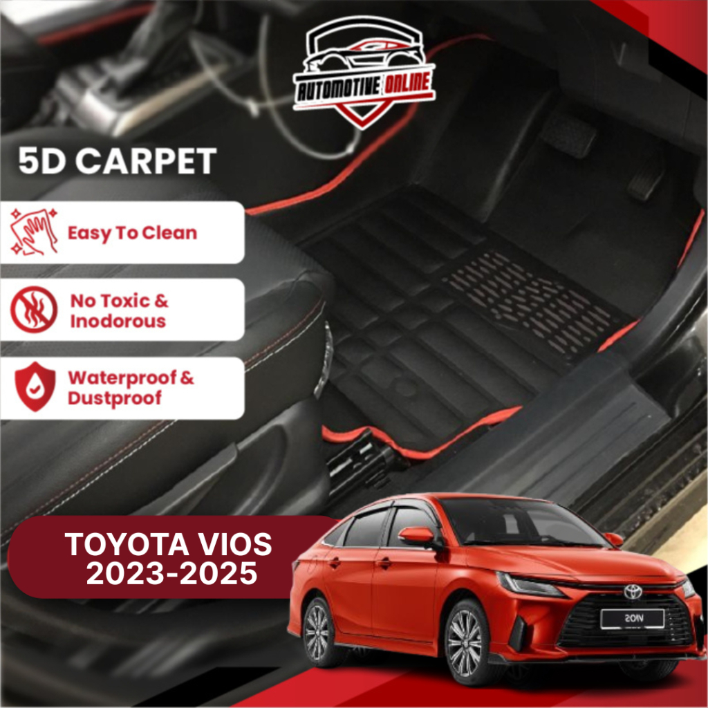 Toyota Vios 2023-2025 5D พรมพรมปูพื้นรถยนต์ OEM Karpet พรมปูพื้นรถยนต์