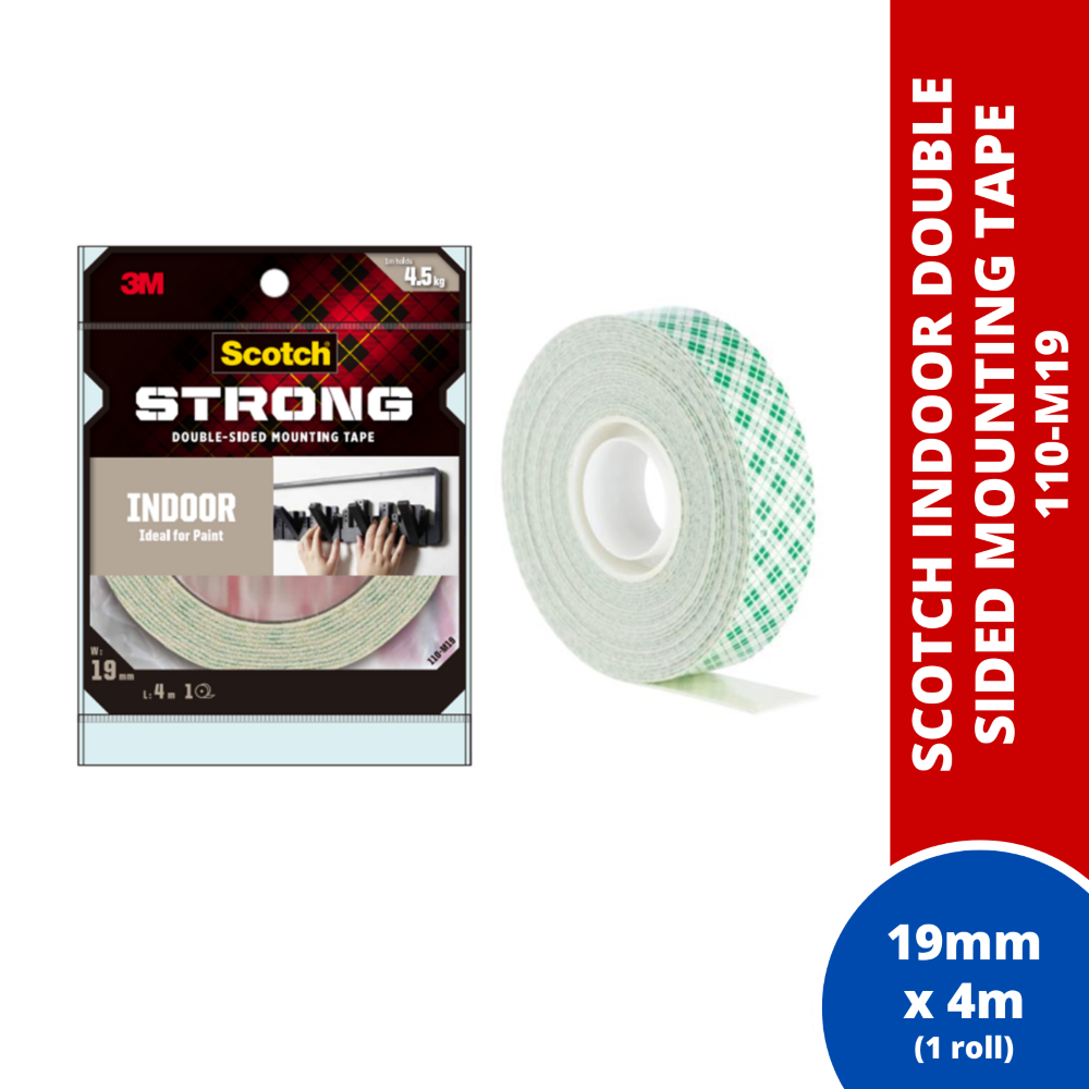 3M Scotch เทปกาวสองหน้า (ในร่ม 110-M19/กลางแจ้ง 411-M19/411-S19/710-M12) / การติดตั้งทรงสี่เหลี่ยมแบ
