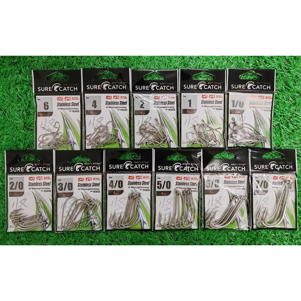 SURECATCH STAINLESS STEEL OSHAUGHNESSY HOOK 1930SS 2X EXTRA STRONG