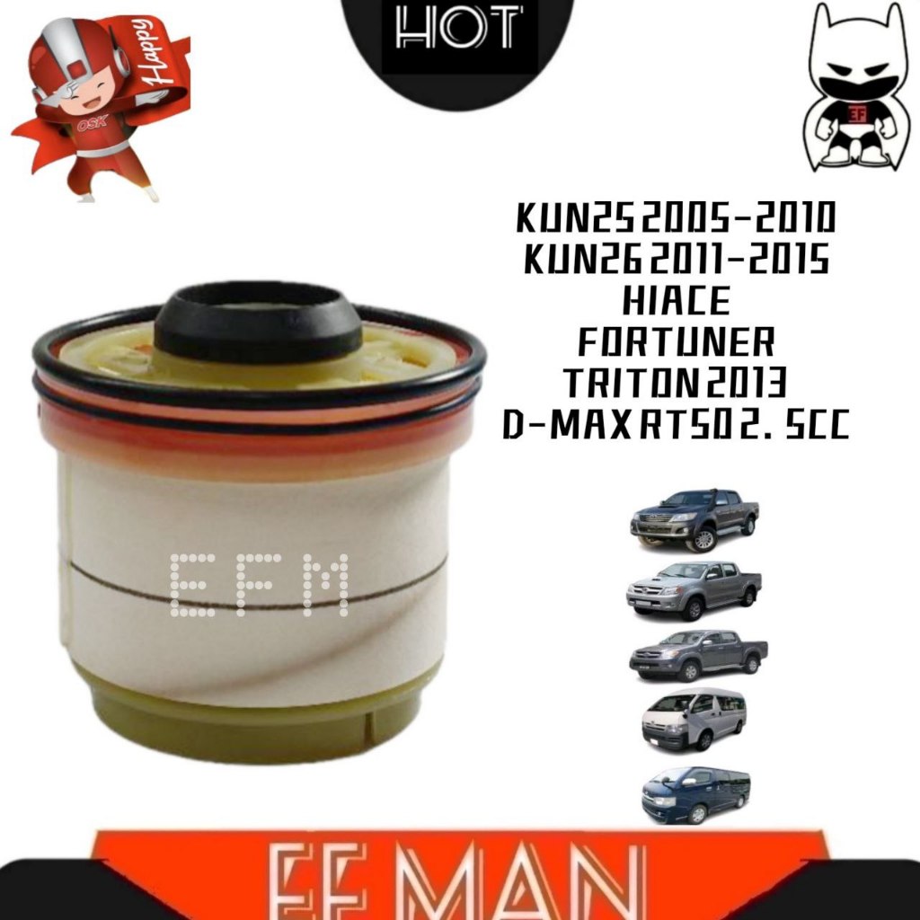 OSK F-MF197S FUEL FILTER TOYOTA HILUX 2005-2015,HIACE,FORTUNER,D-MAX RT50 12-18 2.5CC DMAX EFM