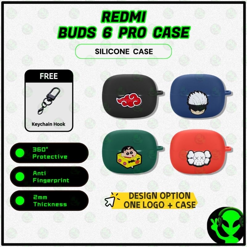 ALIEN STUDIO Redmi Buds 6 Pro Case 3D Style Premium Silicone Case + ปากกาทําความสะอาด + เชือกเส้นเล็