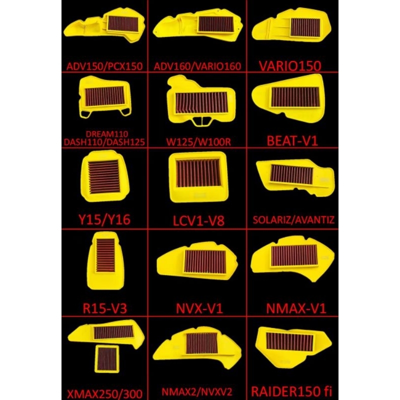 JRP กรองอากาศล้างทําความสะอาดได้ racing boleh cuci y15 w125 lc135 nvx nmax xmax vario adv dream beat