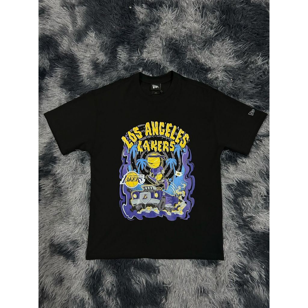 Los Angeles Lakers NBA Gnarly Oversize เสื้อยืดแขนสั้นสีดํา