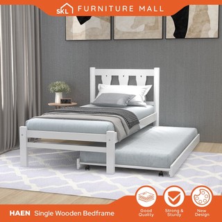 SKL Furniture Haen 100% Solid Wood Wooded Bed /Katil Kayu Pullout Bed/Katil Budak/Bed Frame Single /Katil murah / 床架