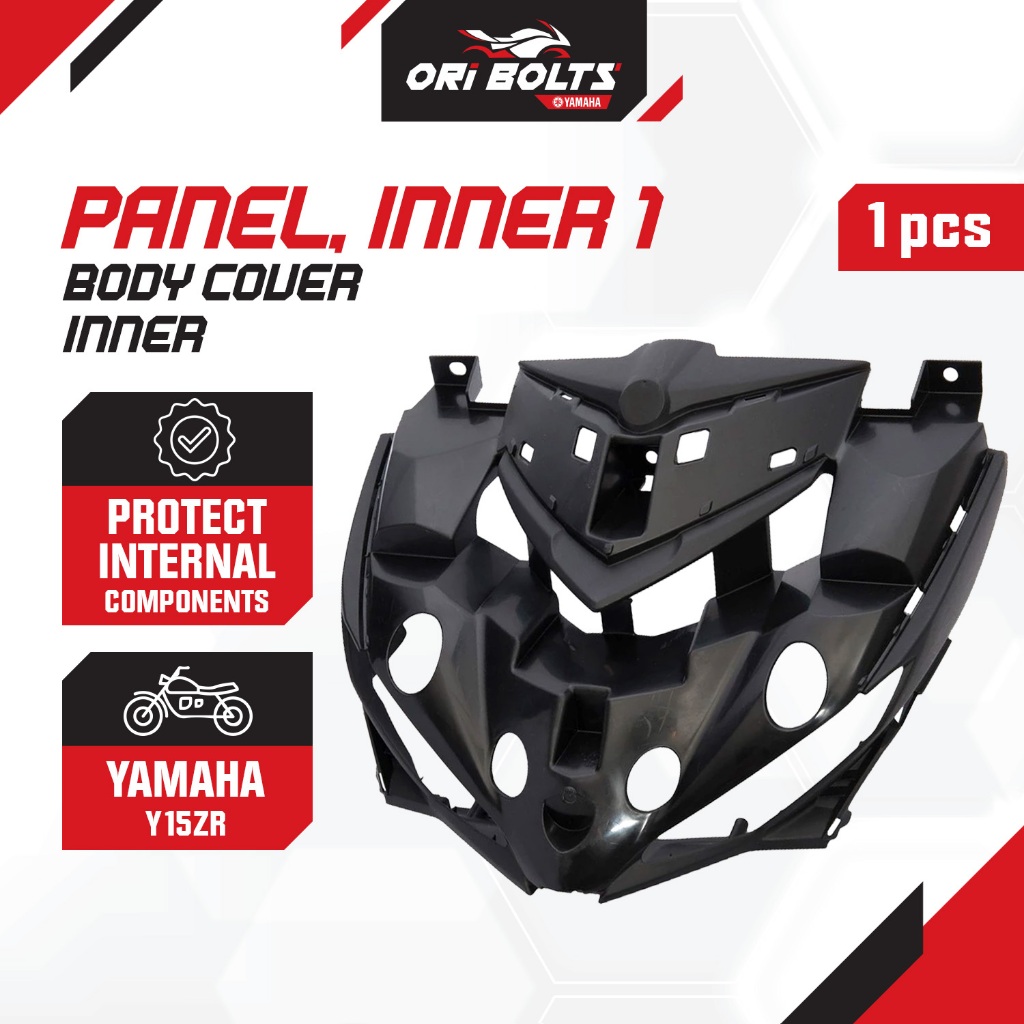 B17-F836K-00 Yamaha Y15ZR Y5 V1 V2 ฝาครอบร่างกายสีดําด้านในฮอร์น Dada Depan Kunci