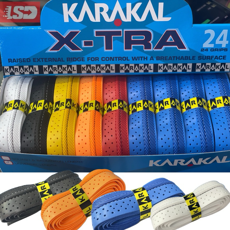 Karakal X-tra Grip พร้อมฟองน้ํากระดูกรู้สึกลื่นแบดมินตัน Grip Self กาวเทนนิส Grip Racket Grip