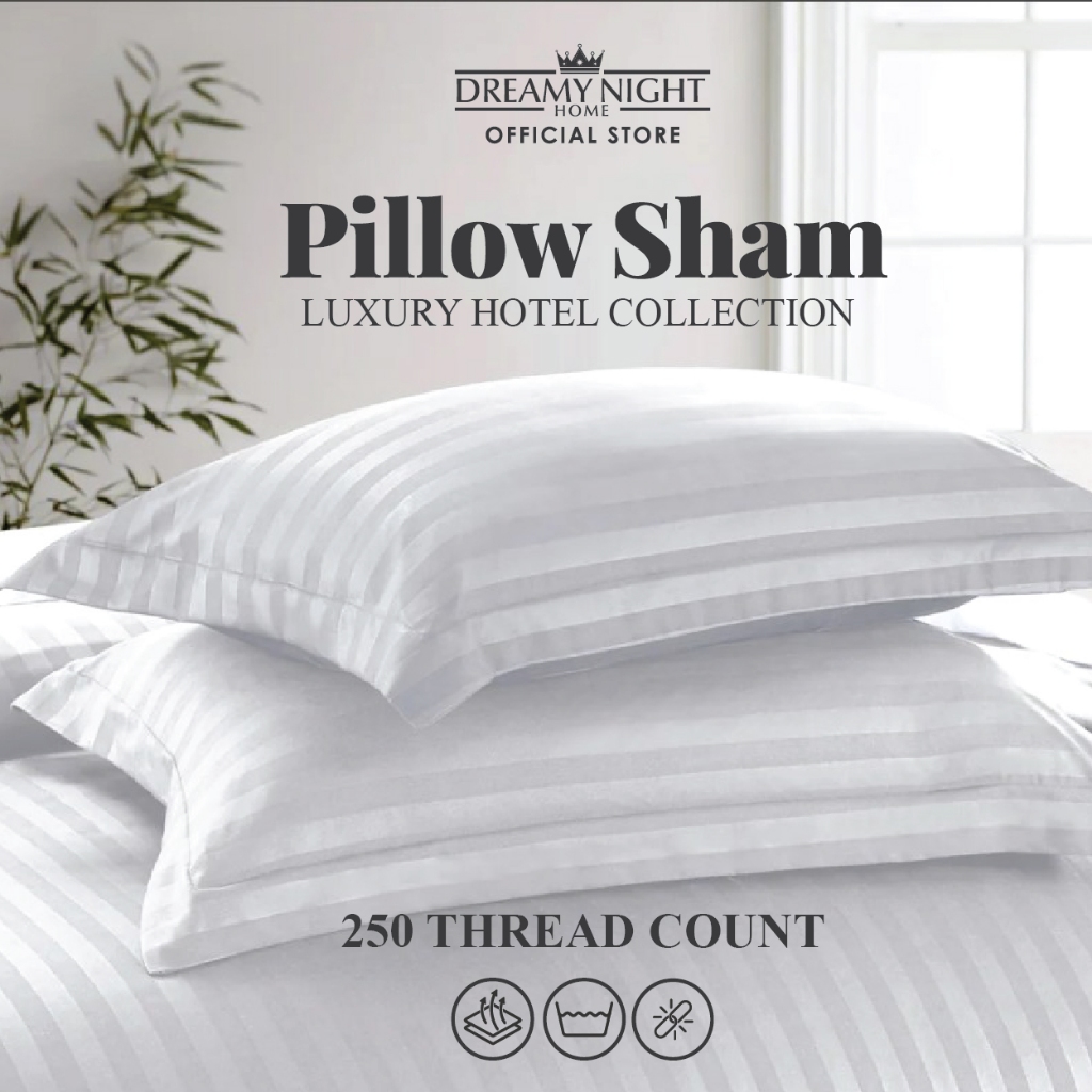 Dreamynight Home Hotel Collection หมอนสีธรรมดา 250TC หมอนผ้าฝ้าย Shams(69cmx46cm)