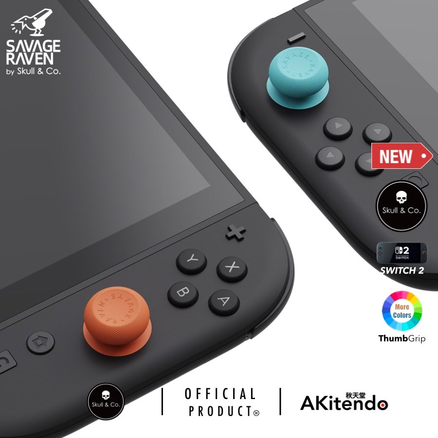 Savage Raven โดย Skull & Co. ชุด ThumbGrip สําหรับ Nintendo SWITCH 2
