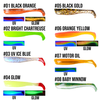SANTEC - HOGY MINNOW LUMINOUS SLIMZ 2.5" X 8PCS /3" X 6PCS - SOFT BAIT SOFT SNAKEHEAD BUJUK