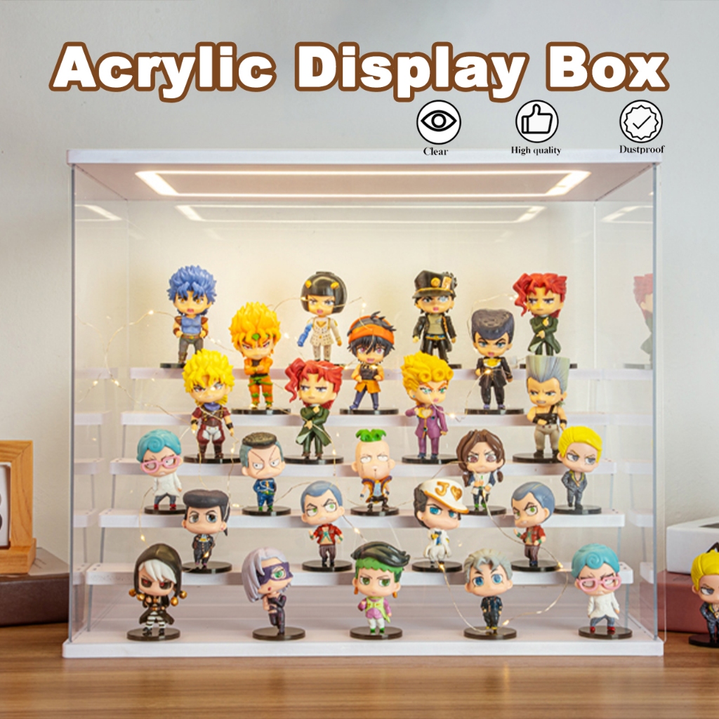 4/5ชั้นอะคริลิคกล่องแสดง 3 สีไฟ LED Popmart กล่องแสดงรูปกล่องแสดง Lego Showcase 盒纳盒