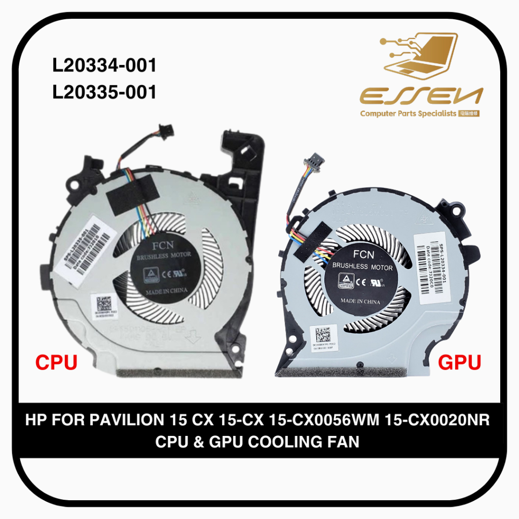 HP L20334-001 L20335-001 สําหรับ PAVILION 15 CX 15-CX 15-CX0056WM 15-CX0020NR CPU & GPU COOLING FAN